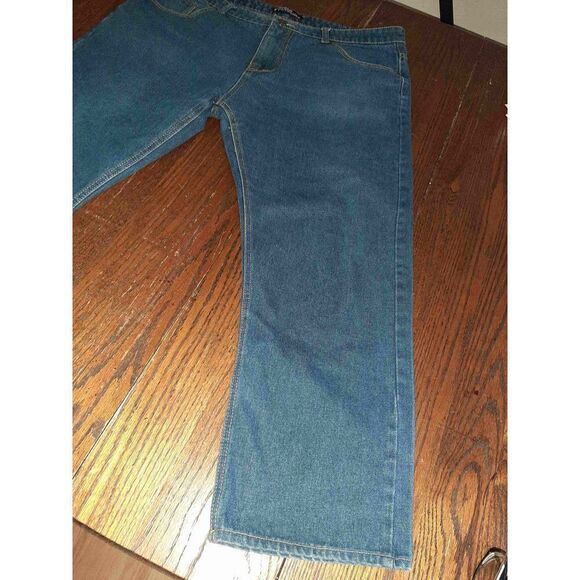 42x34 Blue Buffalo Outdoors Denim Blue Jeans Straight Leg Good Used Condition - Picture 3 of 5